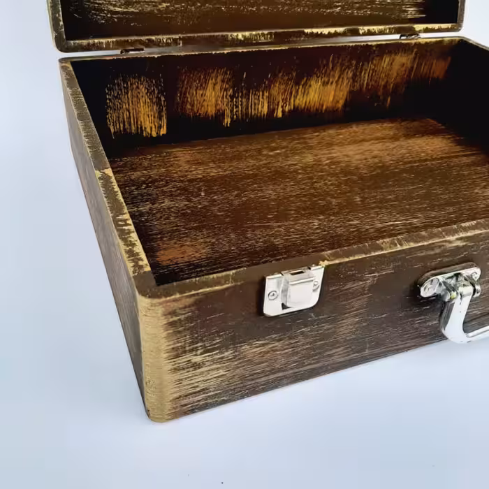 جعبه هدیه چوبی مدل چمدان طرح بهاری کد WSL533