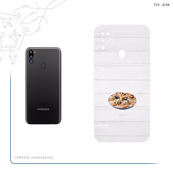 برچسب پوششی ماهوت مدل Seafood مناسب برای گوشی موبایل سامسونگ Galaxy M21 (2021) Edition
