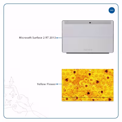برچسب پوششی ماهوت مدل Yellow-Flower مناسب برای تبلت مایکروسافت Surface 2 RT 2013
