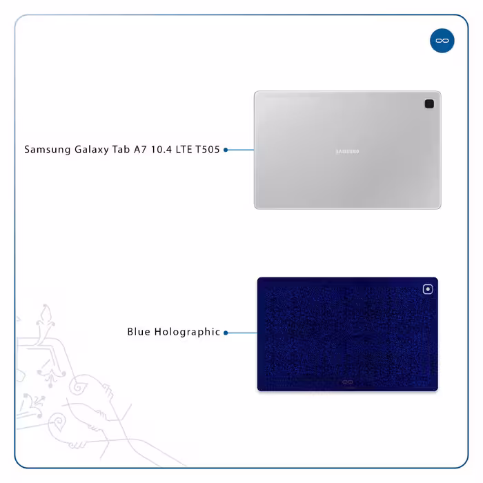 برچسب پوششی ماهوت مدل Blue-Holographic مناسب برای تبلت سامسونگ Galaxy Tab A7 10.4 LTE 2020 T505