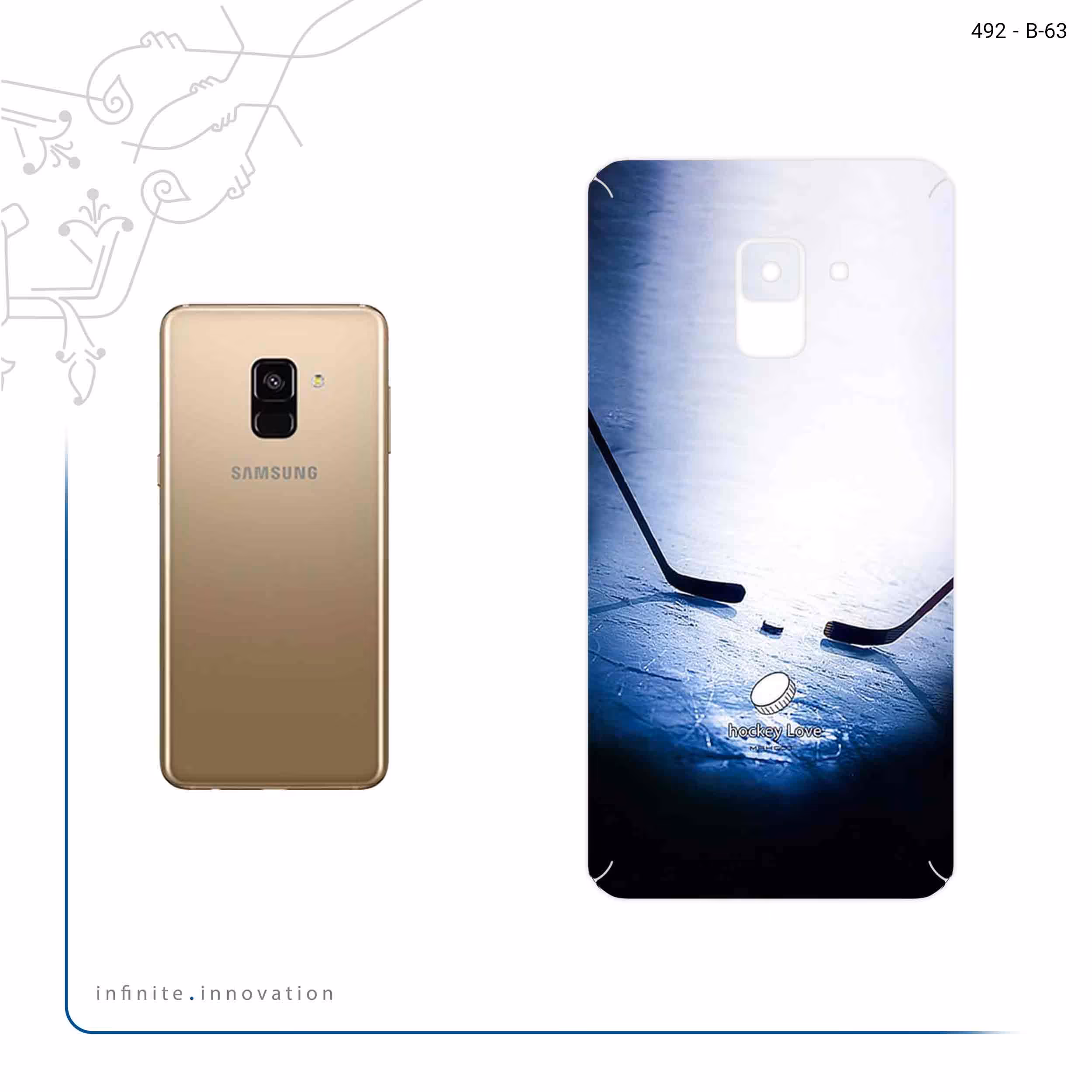 برچسب پوششی ماهوت مدل Ice hockey مناسب برای گوشی موبایل سامسونگ Galaxy A8 2018