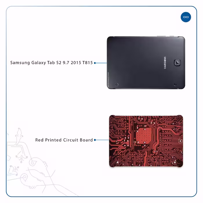 برچسب پوششی ماهوت مدل Red Printed Circuit Board مناسب برای تبلت سامسونگ Galaxy Tab S2 9.7 2015 T815