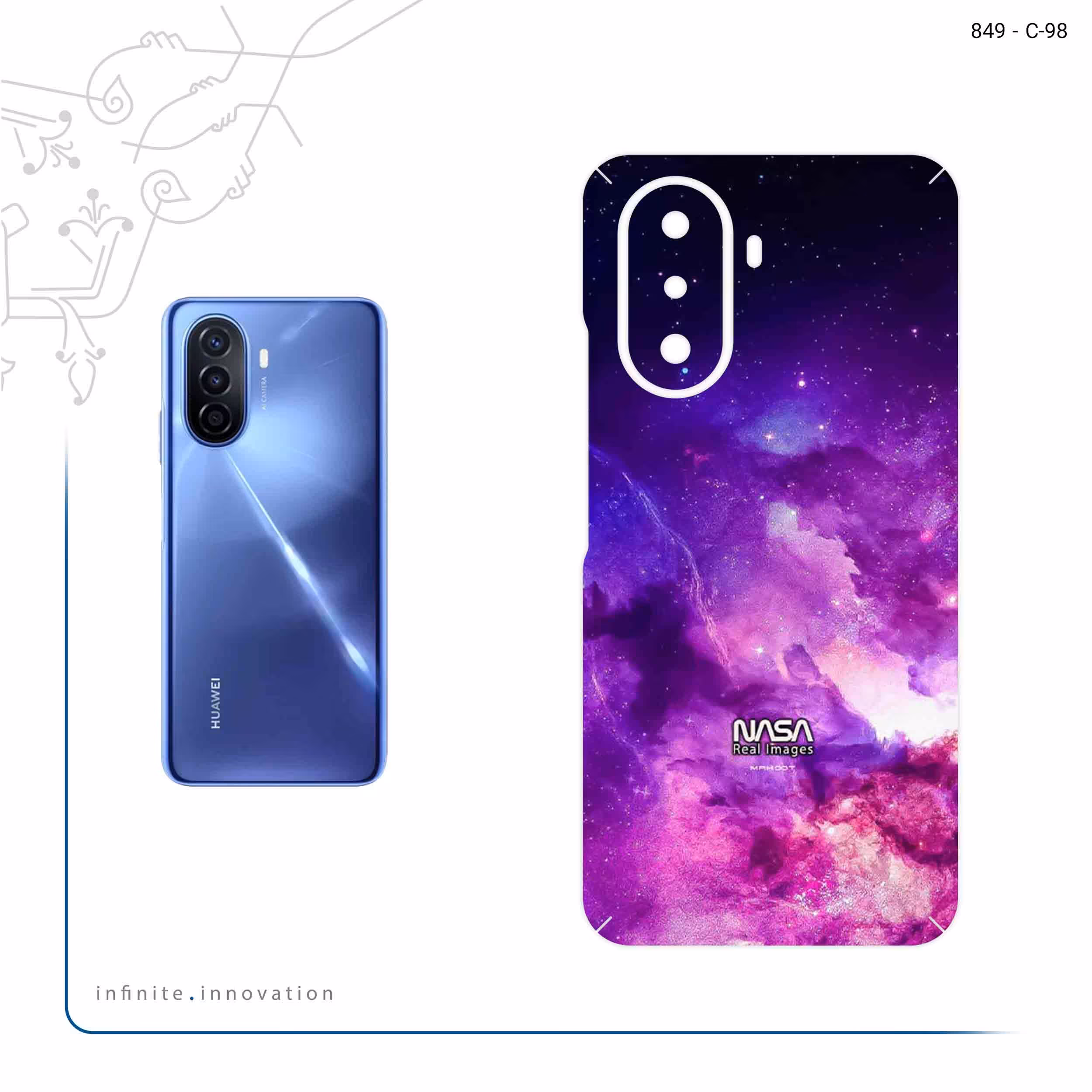 برچسب پوششی ماهوت مدل Universe b NASA 12 مناسب برای گوشی موبایل هوآوی Nova Y70 Plus