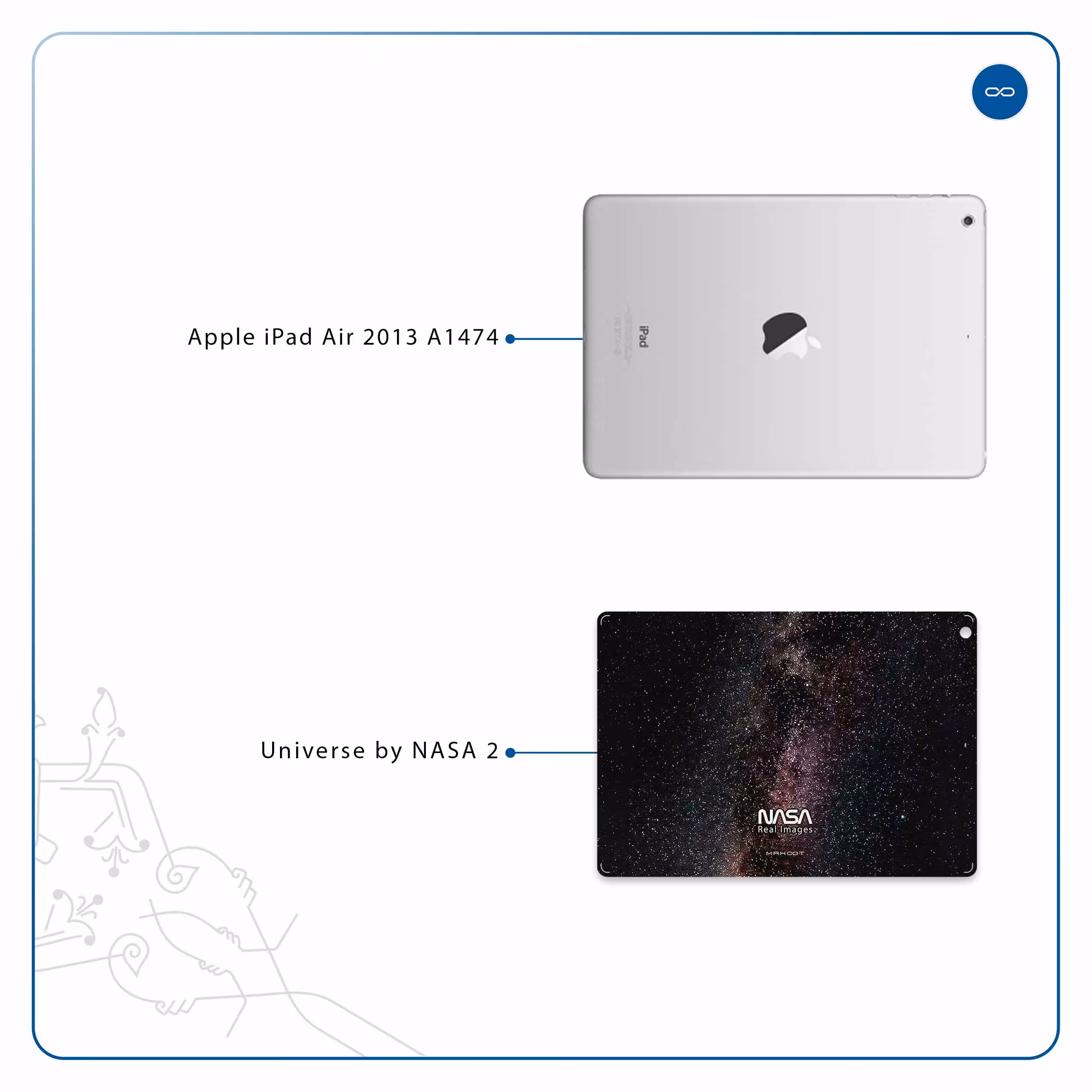 برچسب پوششی ماهوت مدل Universe-by-NASA-2 مناسب برای تبلت اپل iPad Air 2013 A1474