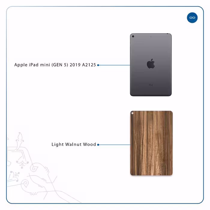 برچسب پوششی ماهوت مدل Light Walnut Wood مناسب برای تبلت اپل iPad mini (GEN 5) 2019 A2125