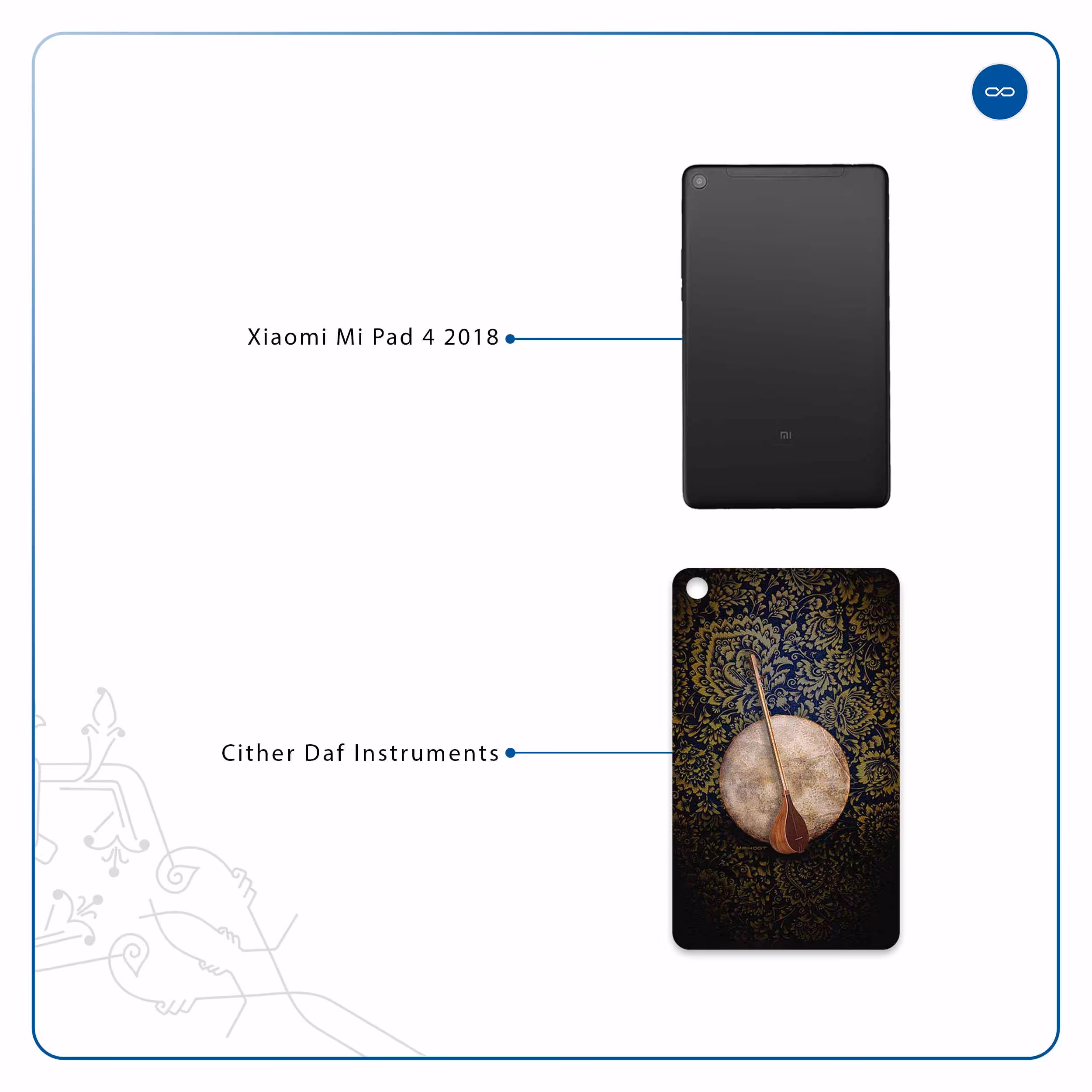 برچسب پوششی ماهوت مدل Setar-Daf-Instruments مناسب برای تبلت شیائومی Mi Pad 4 2018