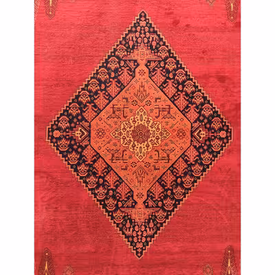 فرش ماشینی زمرد مشهد مدل کهنه نما زمینه لاکی