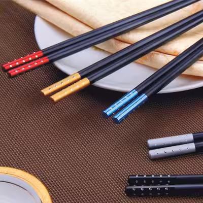 چوب غذاخوری مدل چاپستیک نگین بسته 5 عددی