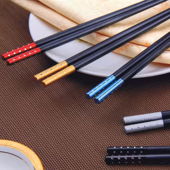 چوب غذاخوری مدل چاپستیک نگین بسته 5 عددی