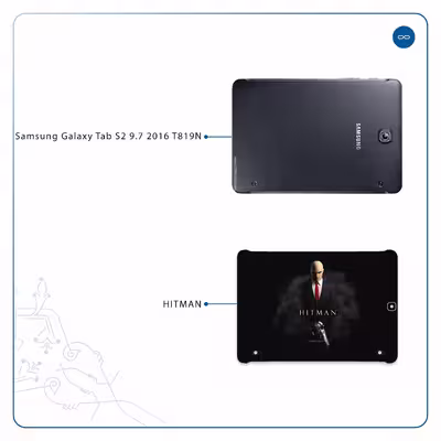 برچسب پوششی ماهوت مدل Hitman-Game مناسب برای تبلت سامسونگ Galaxy Tab S2 9.7 2016 T819N