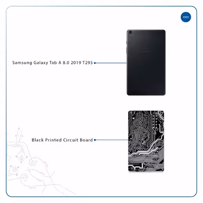 برچسب پوششی ماهوت مدل Black Printed Circuit Board مناسب برای تبلت سامسونگ Galaxy Tab A 8.0 2019 T295