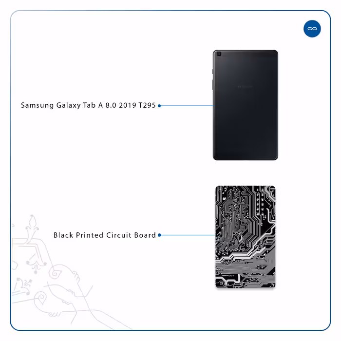 برچسب پوششی ماهوت مدل Black Printed Circuit Board مناسب برای تبلت سامسونگ Galaxy Tab A 8.0 2019 T295