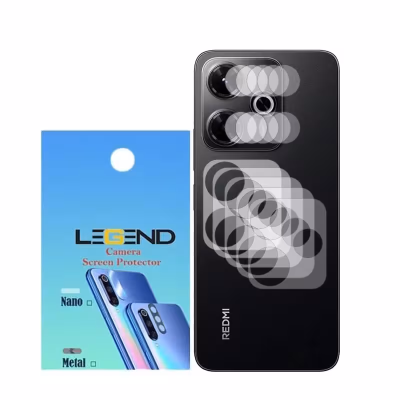 محافظ لنز دوربین لجند مدل نانو گلس مناسب برای موبایل شیائومی Redmi 13X بسته 5 عددی