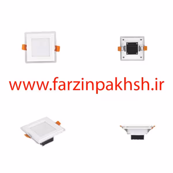 چراغ پنلی SMD توکار 9 وات مربعی پارس شعاع توس مدل گلاریس
