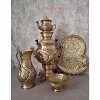 سرویس سماور برقی شش لیتری گل و مرغ