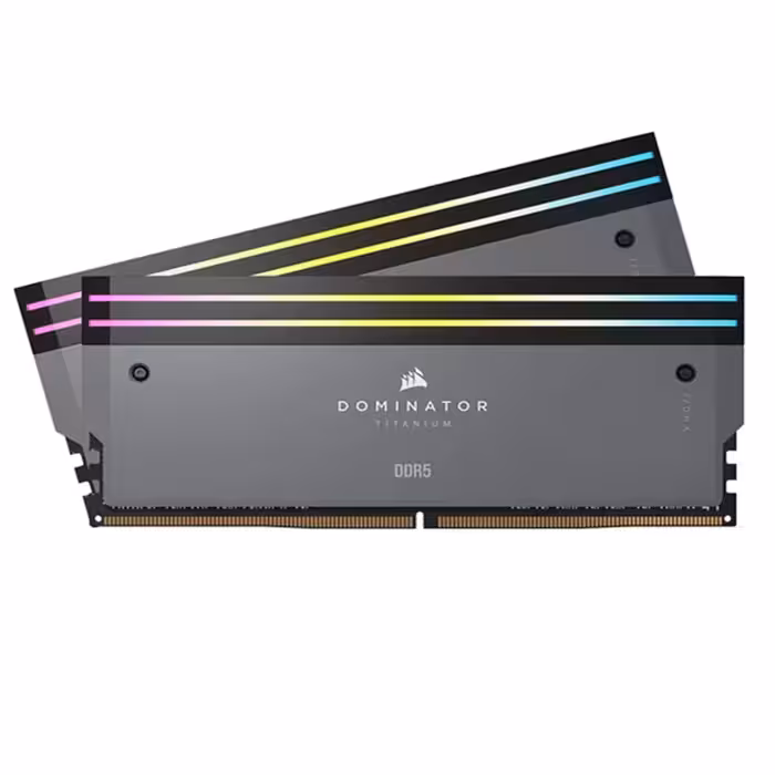 رم DDR5 دسکتاپ 32 گیگابایت 6000MHz CL30 کورسیر مدل DOMINATOR TITANIUM BLACK دو کاناله