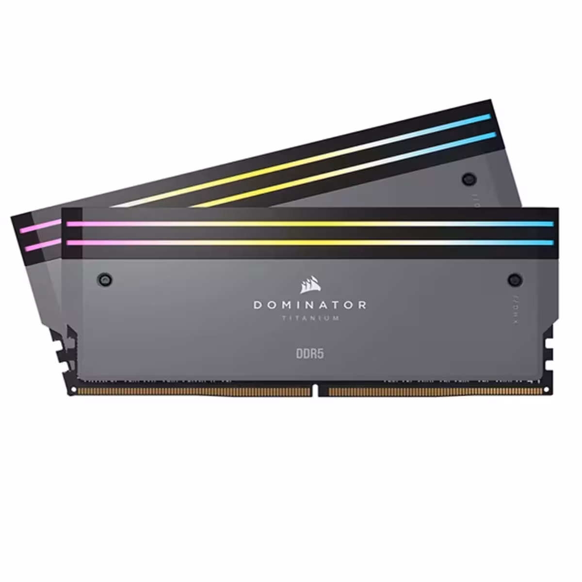 رم DDR5 دسکتاپ 32 گیگابایت 6000MHz CL30 کورسیر مدل DOMINATOR TITANIUM BLACK دو کاناله