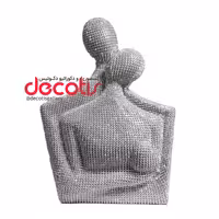 مجسمه آغوش عشق طرح نگینی نقره ای