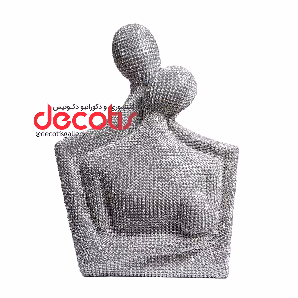 مجسمه آغوش عشق طرح نگینی نقره ای