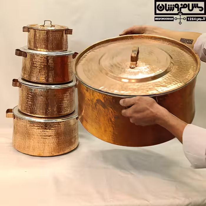 قابلمه مسی دستساز سایز 5 مدل پوران