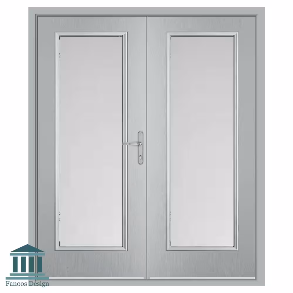 درب اتاق دولنگه شیشه خور کد 1550