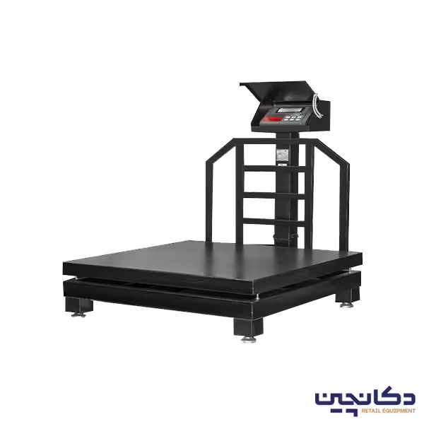باسکول صنعتی سامان توزین مدل ST1500 چرخدار با نمایشگر سه ردیفه پرینتر دار