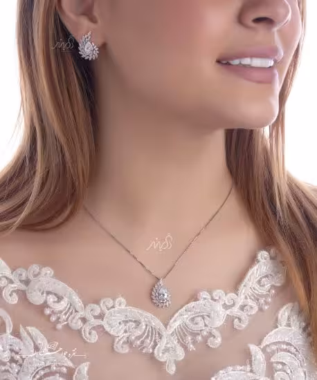 💍نیم ست جواهری  با طراحی ژورنالی جواهرات بروز دنیا ؛ نقره عیار 925 (N_4118)