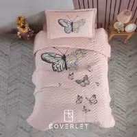 روتختی پنبه دوزی دخترانه طرح پروانه سالمونی مدل Daisy Love