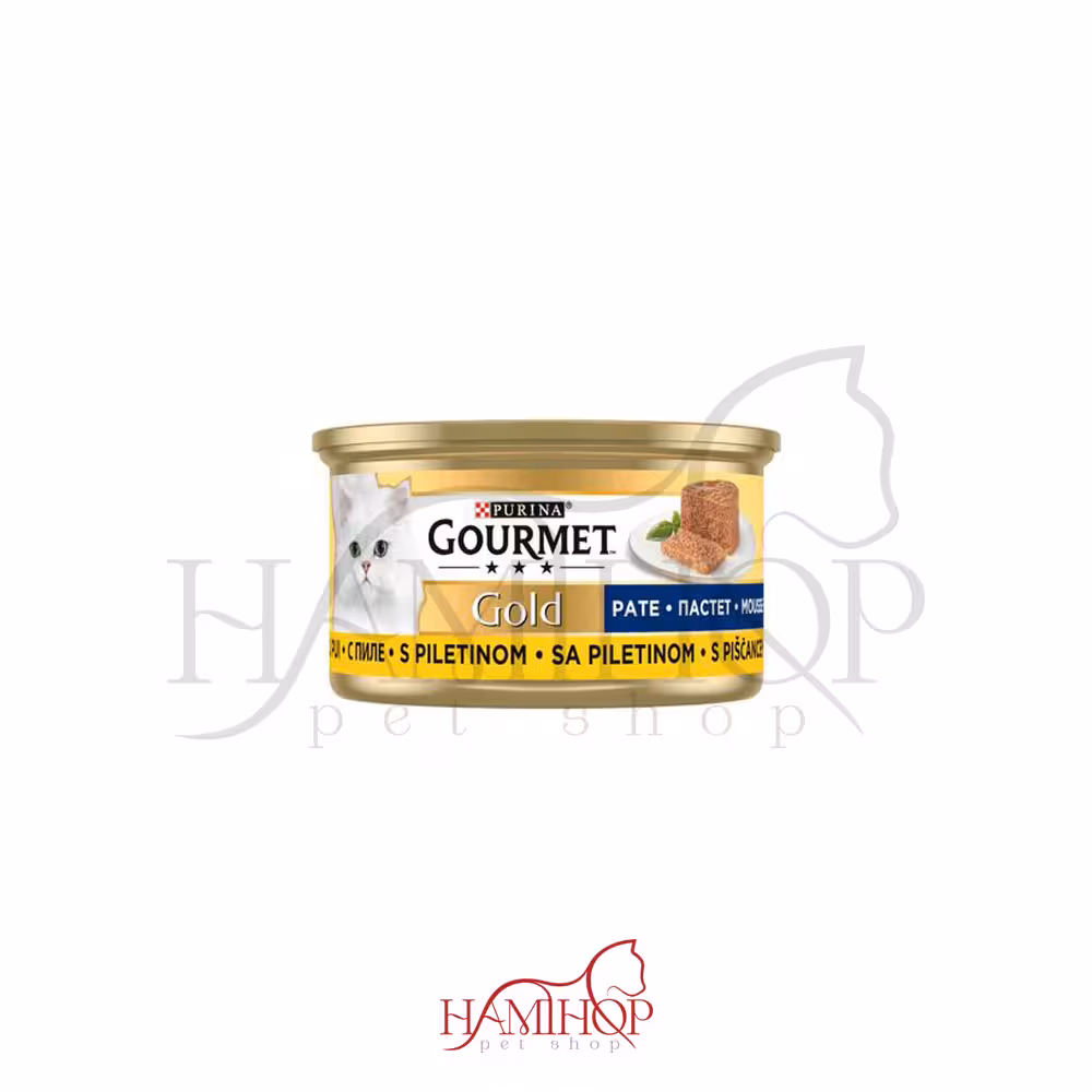 کنسرو غذای گربه طعم گوشت مرغ گورمت مدل پته Gourmet Gold Pate Chicken for Cat 85g