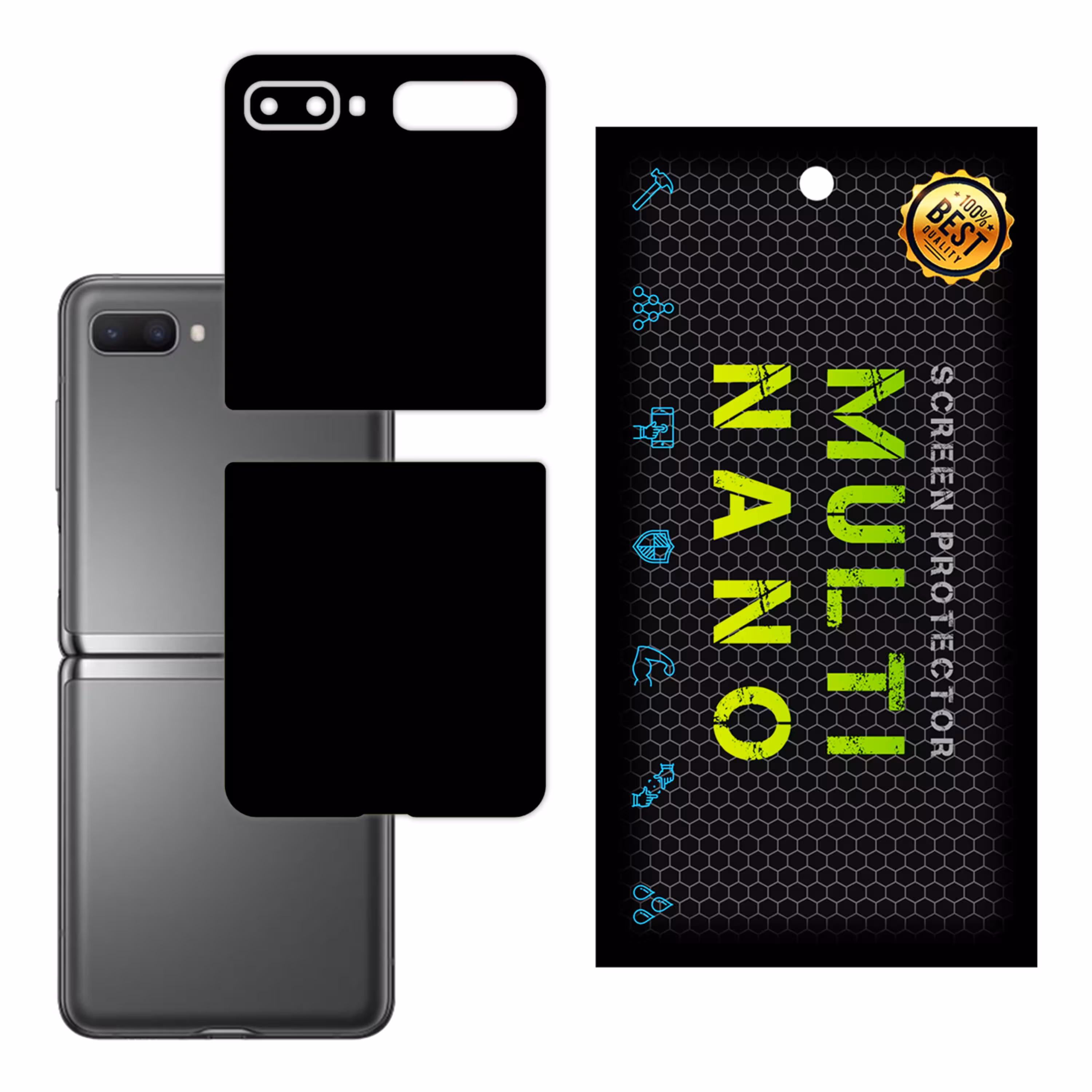 برچسب پوششی MultiNano مدل X-F1M-Black برای پشت  مویایل سامسونگ  Z Filp