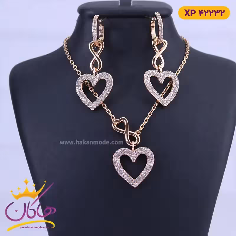 نیم ست استیل زنانه طرح قلب و بینهایت | کد xp 46232