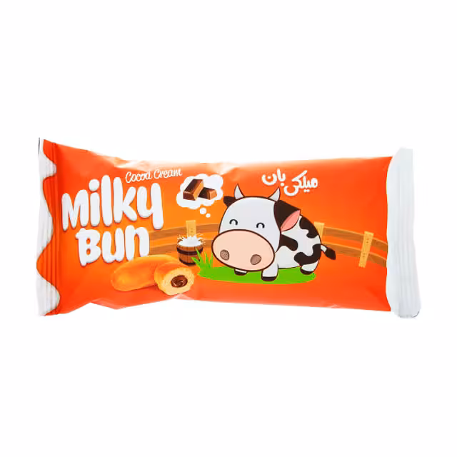 کیک میلکی بان با مغز کرم کاکائو شیبابا 50 گرمی