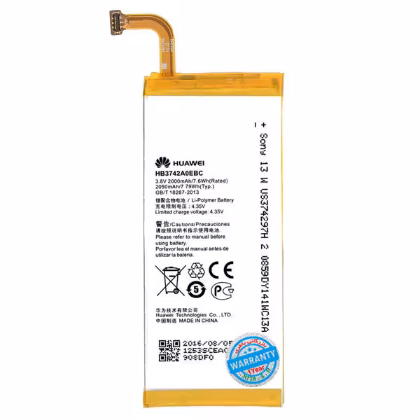 باتری اصلی گوشی هواوی Ascend P6 مدل HB3742A0EBC