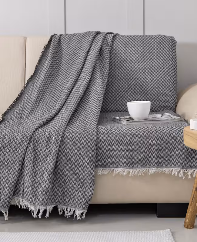 شال مبل یا رو مبلی ترک سایز متوسط مدل roza