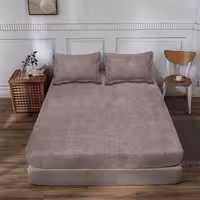 ملحفه نیم ست دونفره 160 برفکی صورتی کتان