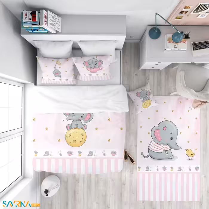 سرویس روتختی طرح فیل کیوت یک نفره کد A2746