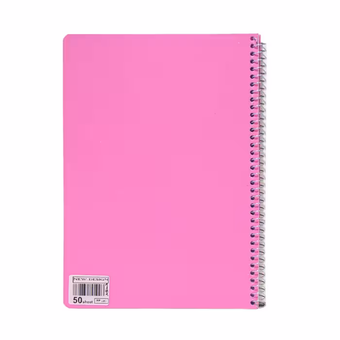 دفتر سیمی 50 برگ صنوبر رنگ صورتی