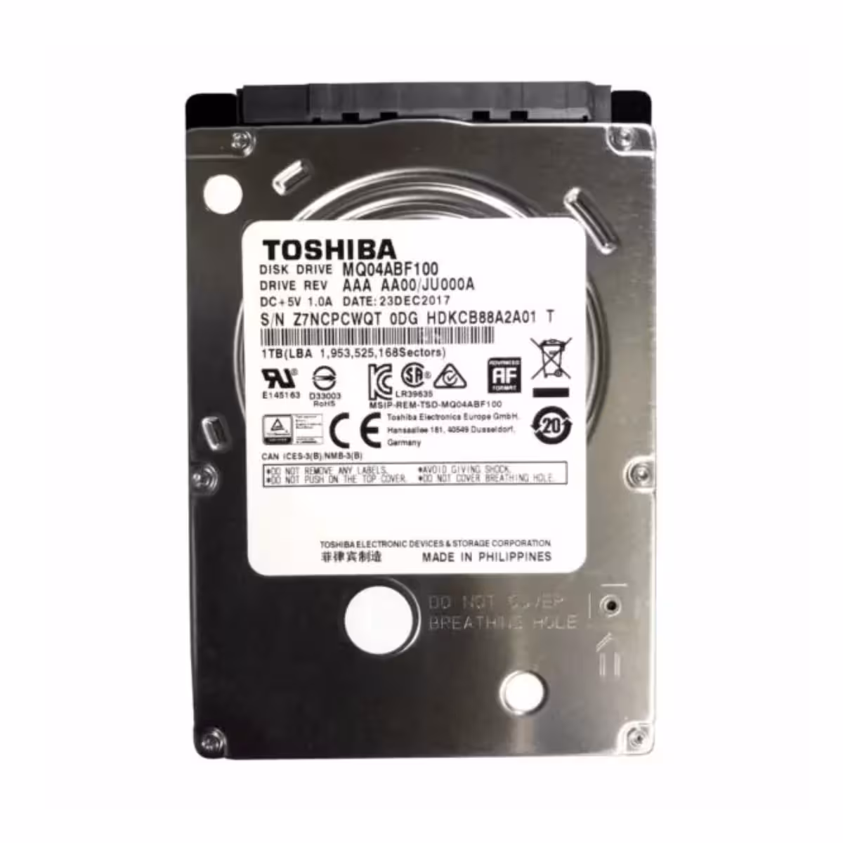 قیمت هارد اینترنال توشیبا مدل MQ04ABF100 با ظرفیت 1 ترابایت