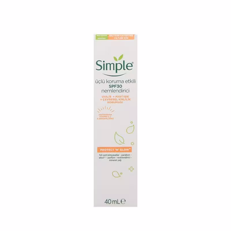 کرم ضد آفتاب مرطوب کننده تریپل پروتکت SPF 30 سیمپل Simple