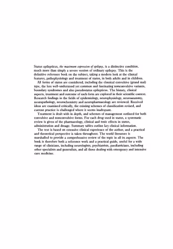 خرید و دانلود نسخه کامل کتاب Status Epilepticus: Its Clinical Features and Treatment in Children and Adults