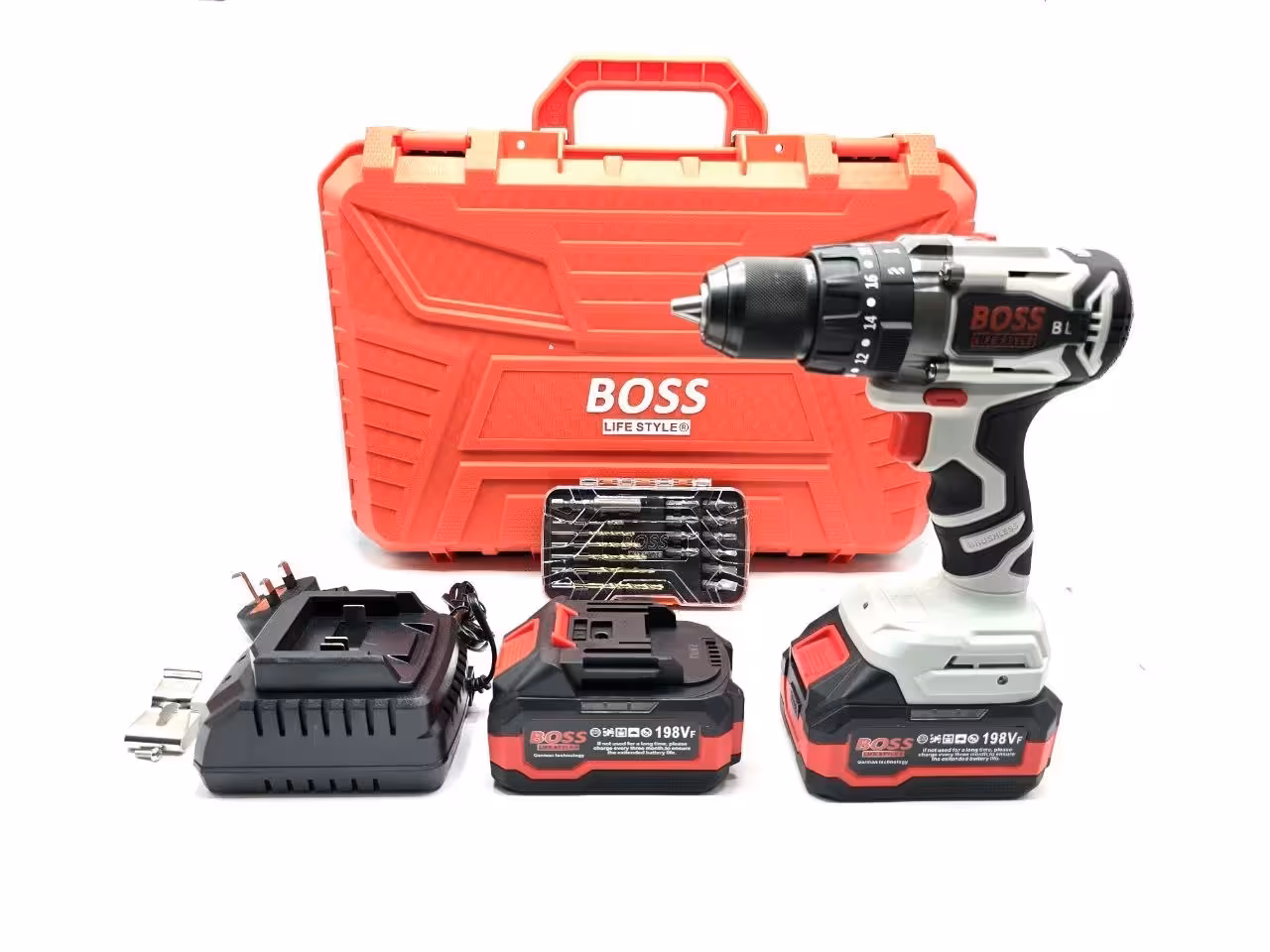 دریل شارژی چکشی 198 ولت صنعتی ضد آب باس مدل 198V