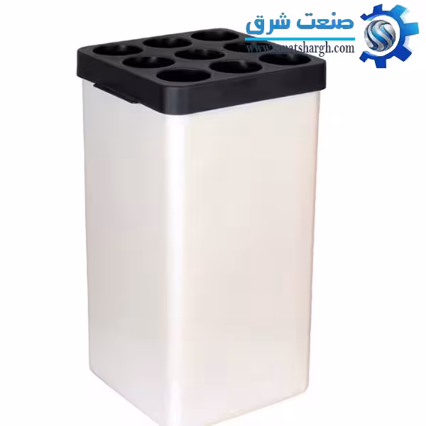 سطل جا لیوانی پلاستیکی مدل 1100 | نگهدارنده لیوان یکبار مصرف برای مراکز عمومی و صنعتی