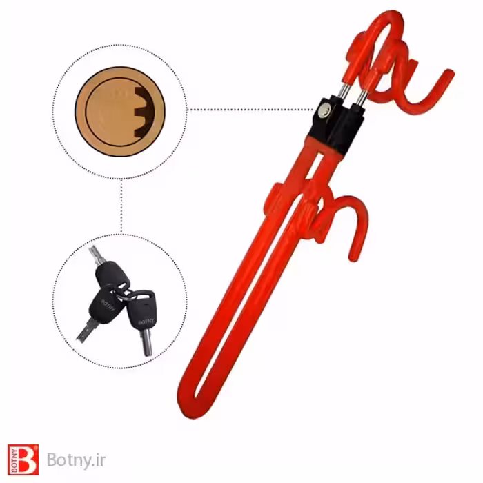 قفل فرمان دوبل ساده کلید ناخنی برند بوتنی