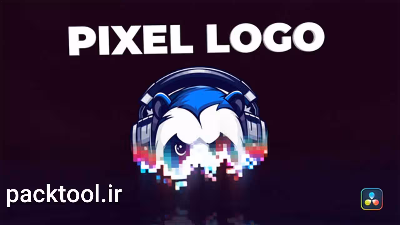 دانلود پروژه آماده لوگو موشن پیکسلی داوینچی ریزالو Pixel Burning Logo - پک تول