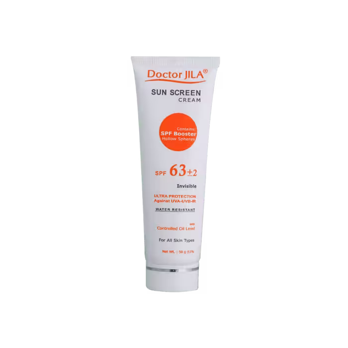 کرم ضد آفتاب بی رنگ SPF63 دکتر ژیلا
