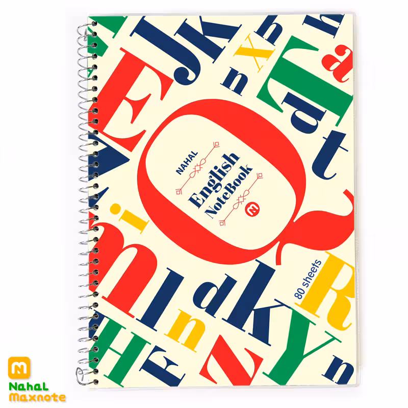 دفتر 80 برگ دو خط سیمی طلقی کد 3832.طرح 3