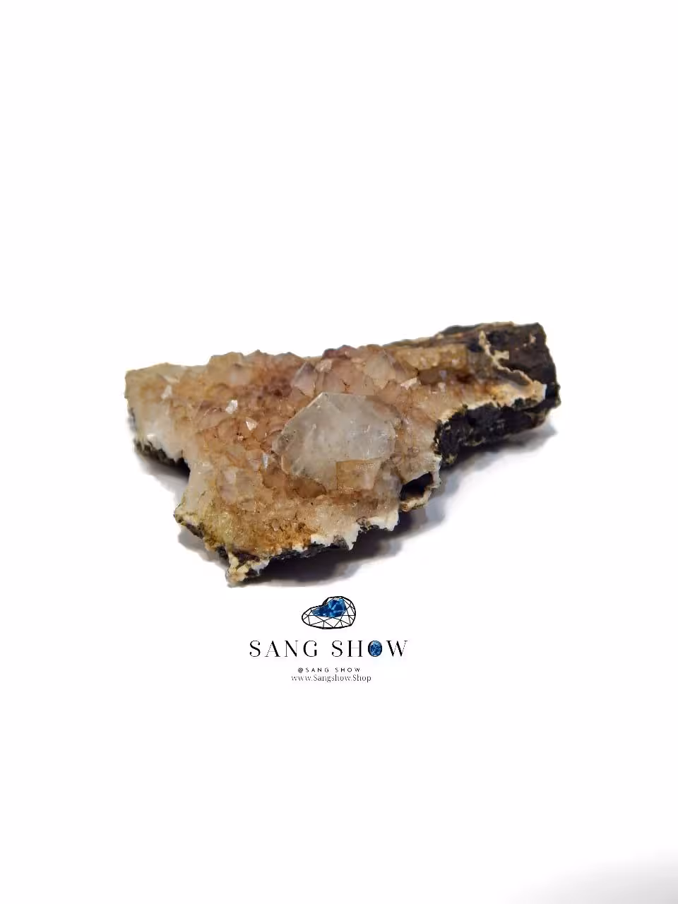 بلور سلنایت بر بستر سیترین استثنایی نمونه اصل و معدنی S1591