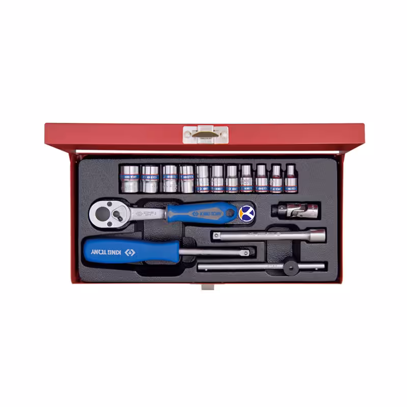 ست جعبه بکس 16 عددی 6 پر درایو 1/4 اینچ مدل 2516MR کینگ تونی