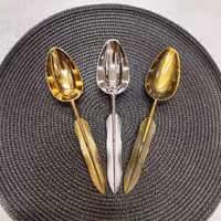 قاشق آجیل طلایی دسته پر