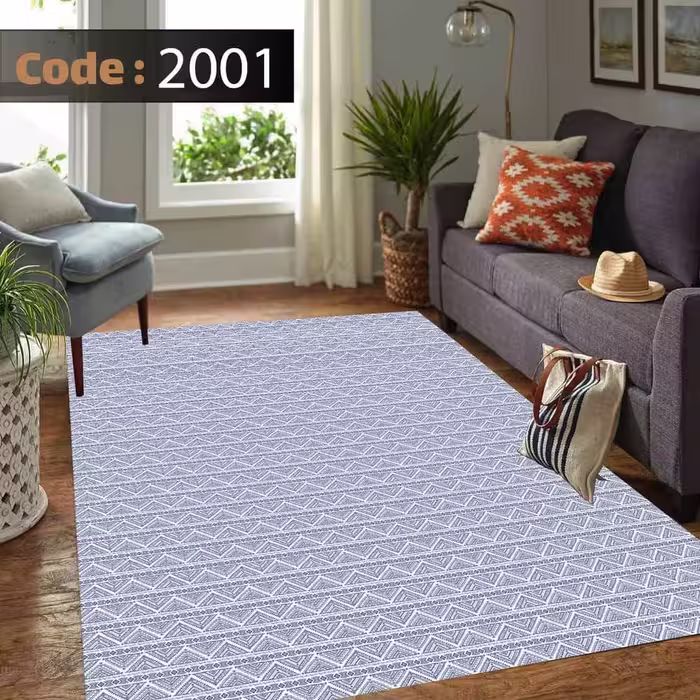 کاورفرش روفرشی دورکشدار گوشه لیفه ای طوسی کرم کد 2001